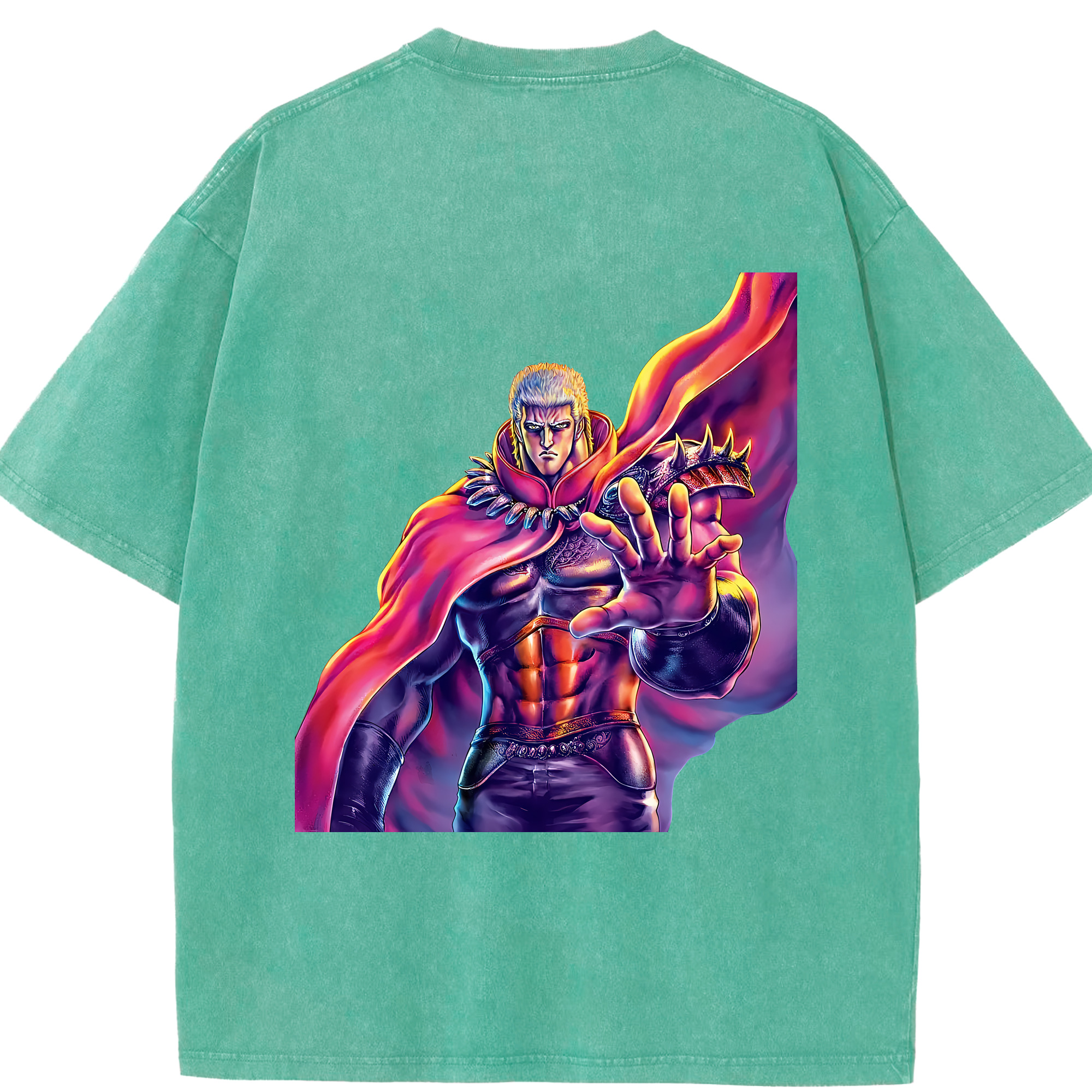 （画像用） 北斗の拳 Fist of the North Star 綿100% ヴィンテージ風 半袖Tシャツ（背面プリント）